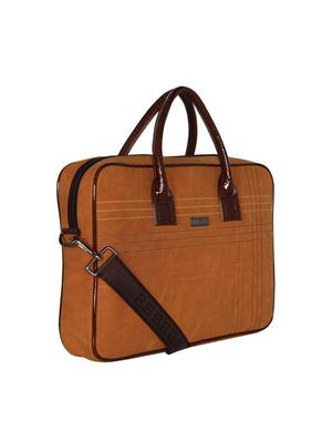tan leatherette (pu) laptop bag - 16739353 - Standard Image - 4