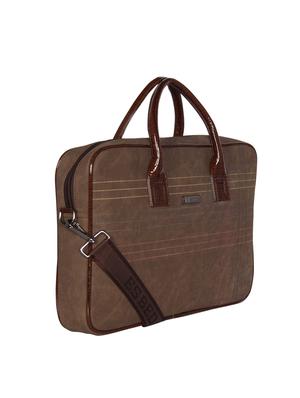 brown leatherette (pu) laptop bag - 16739354 - Standard Image - 4