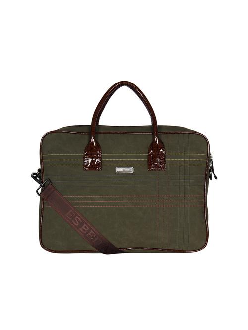 green leatherette (pu) laptop bag - 16739356 - Standard Image - 1