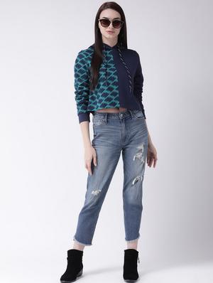 long sleeved geometric print hooded sweatshirt - 16739704 - Standard Image - 4