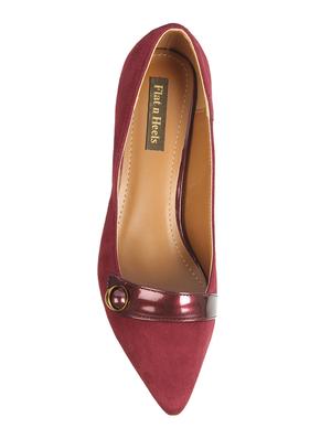 maroon slip on pumps - 16740101 - Standard Image - 4