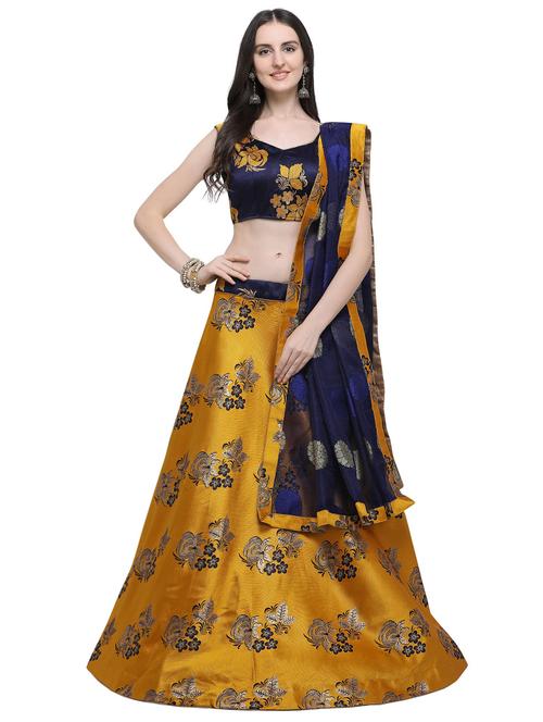 zari work a-line lehenga - 16740817 - Standard Image - 1