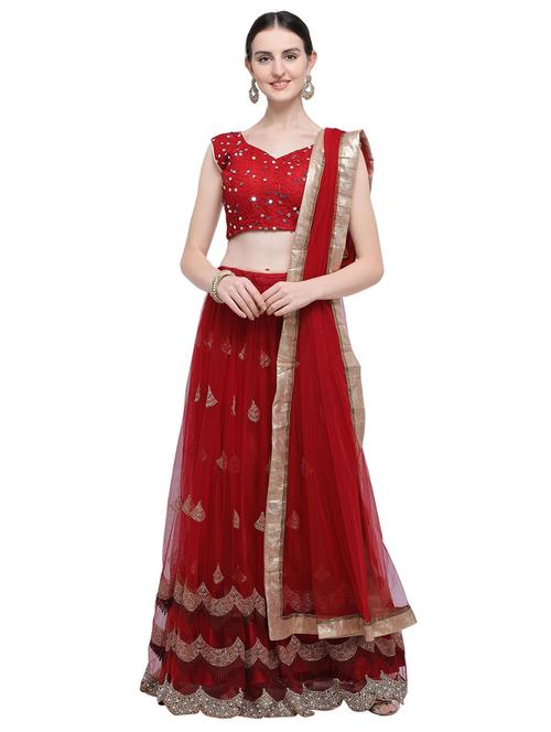 sequined a-line lehenga - 16740818 - Standard Image - 1
