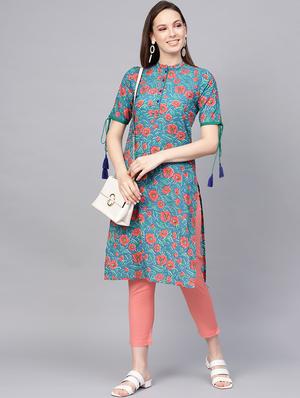 floral straight kurta - 16741100 - Standard Image - 4