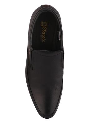 black leather slip ons - 16741372 - Standard Image - 4