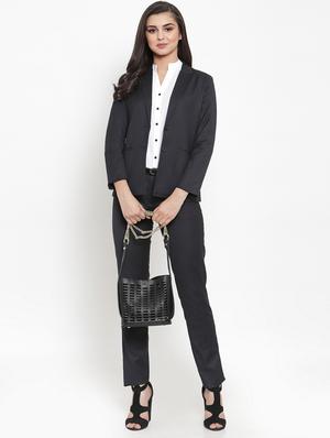 lapel neck solid blazer - 16743182 - Standard Image - 4