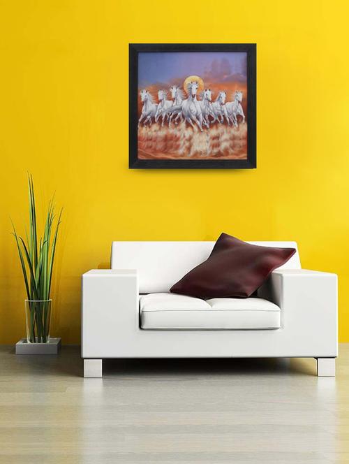 7 running horses wooden painting - 16744240 - Very Small Image - 1
