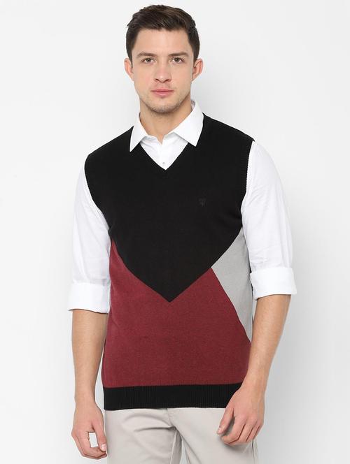 black color block pullover - 16744511 - Standard Image - 1