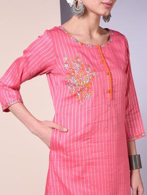 ethnic motif kurta palazzo set - 16744769 - Standard Image - 4