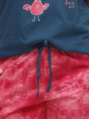 round neck tee with nightwear capri set - 16745144 - Standard Image - 4