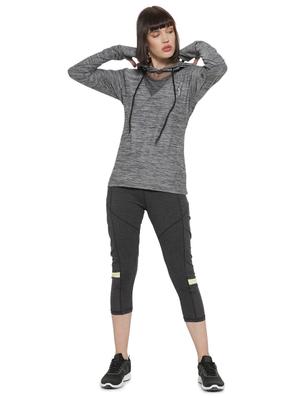 hooded neck melange sweatshirt - 16746431 - Standard Image - 4