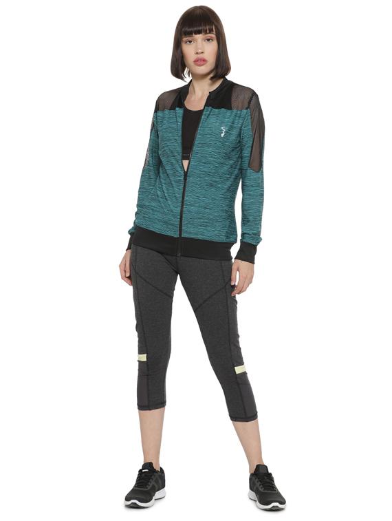 sheer panel zip up jacket - 16746434 - Zoom Image - 4