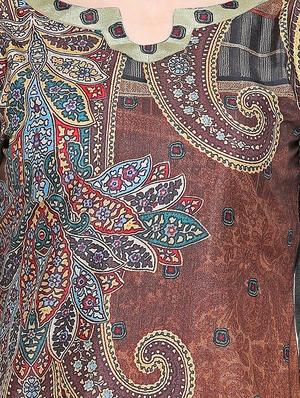 printed silk straight kurta - 16746866 - Standard Image - 4