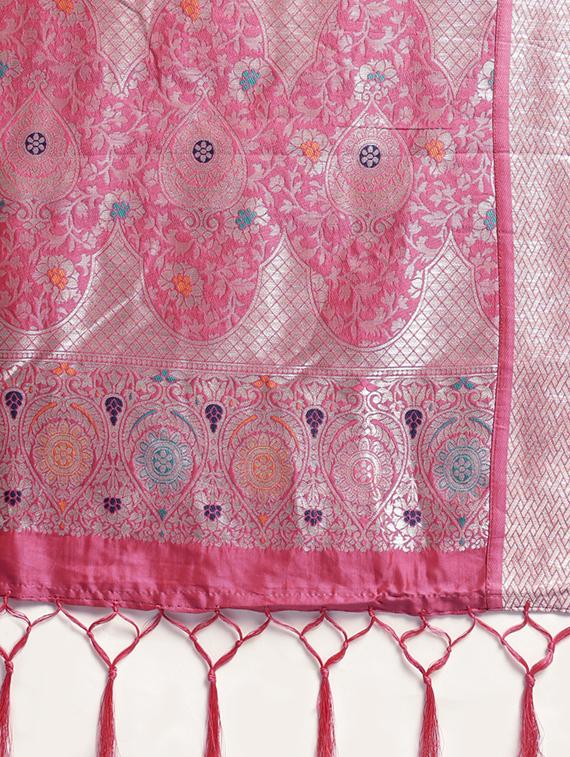 solid banarasi saree with blouse - 16746941 - Zoom Image - 4
