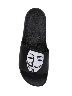 black leatherette slip on flip flops - 16749489 - Standard Image - 4