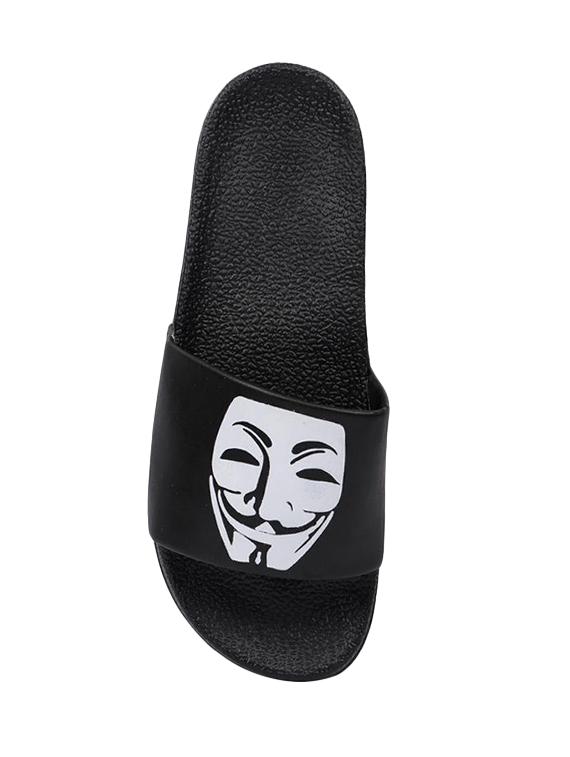 black leatherette slip on flip flops - 16749489 - Zoom Image - 4
