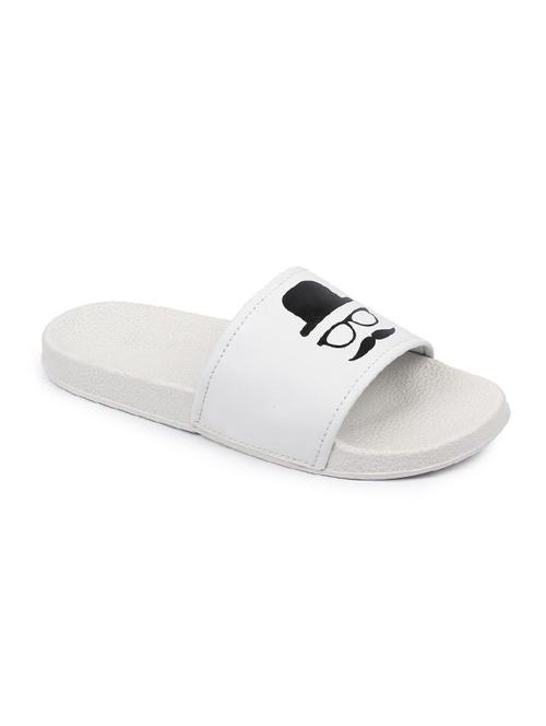 white leatherette slip on flip flops - 16749494 - Standard Image - 1