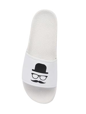 white leatherette slip on flip flops - 16749494 - Standard Image - 4