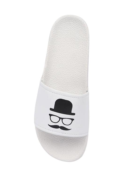 white leatherette slip on flip flops - 16749494 - Zoom Image - 4