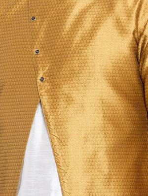gold silk blend sherwani set - 16750190 - Standard Image - 4