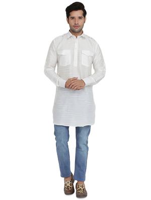 white solid short kurta - 16750432 - Standard Image - 4