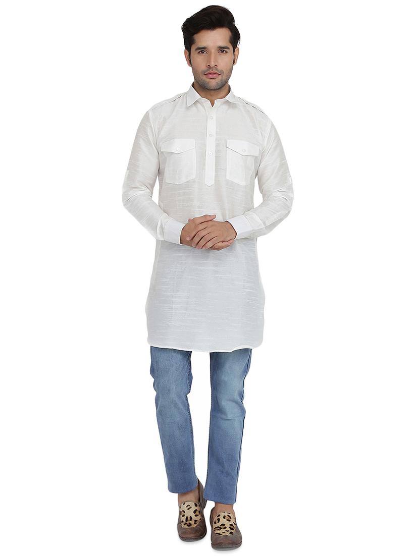 white solid short kurta - 16750432 - Zoom Image - 4
