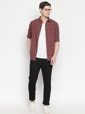 brown checkered casual shirt - 16750538 - Standard Image - 4