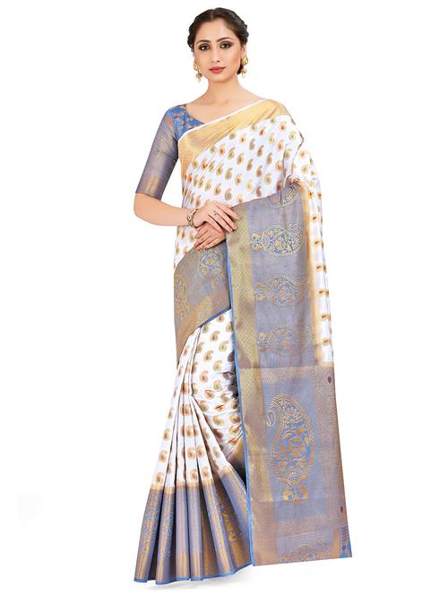 self design kanjivaram saree with blouse - 16750700 - Standard Image - 1