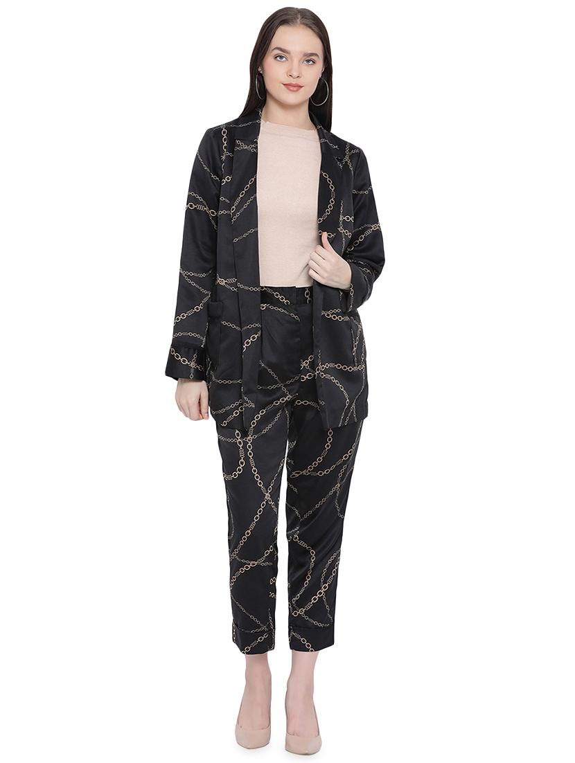 long sleeved chain print blazer - 16750742 - Zoom Image - 4