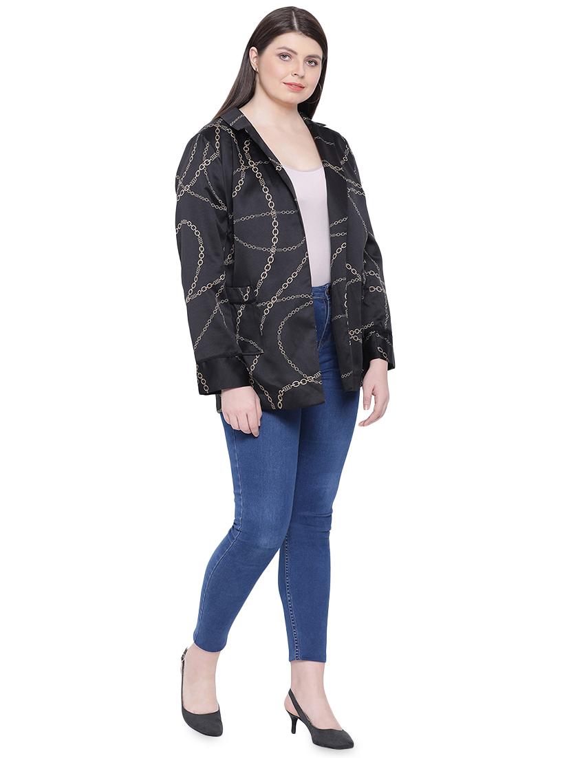 long sleeved chain print blazer - 16750743 - Zoom Image - 4