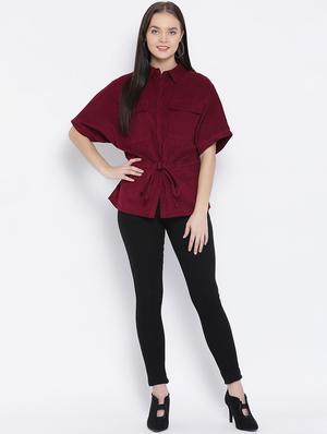 tie front pocket detail top - 16750768 - Standard Image - 4