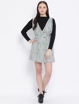 v-neck button up a-line dress - 16750798 - Standard Image - 4