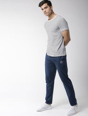blue solid full length track pant - 16751213 - Standard Image - 4