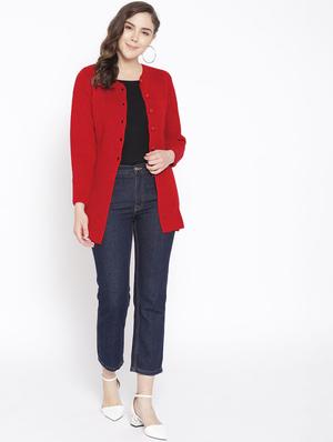 long sleeved solid wool cardigan - 16752974 - Standard Image - 4