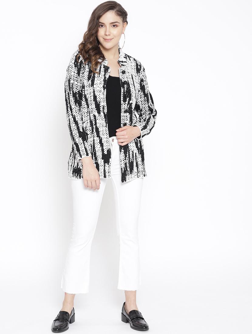 mandarin neck wool cardigan - 16752983 - Zoom Image - 4