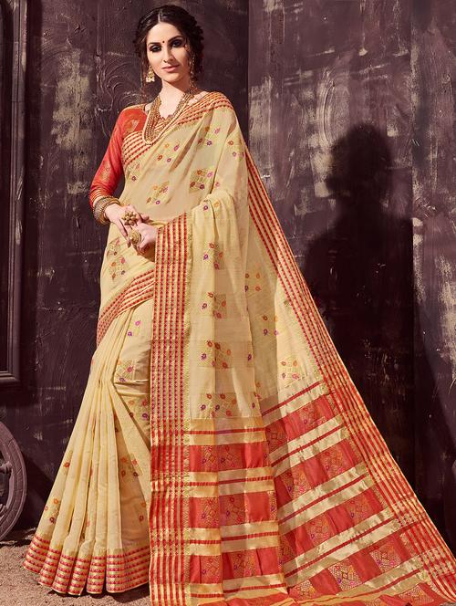 self-design woven saree with blouse - 16753501 - Standard Image - 1
