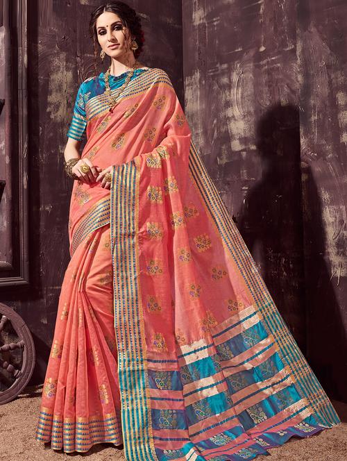 self-design woven saree with blouse - 16753504 - Very Small Image - 1
