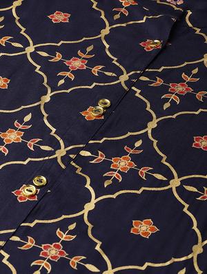foil printed a-line kurta - 16753559 - Standard Image - 4