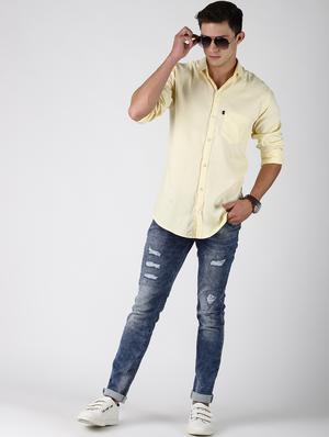 yellow solid casual shirt - 16754353 - Standard Image - 4