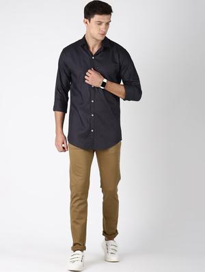 grey solid casual shirt - 16754356 - Standard Image - 4