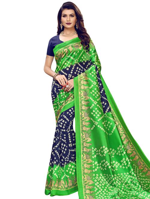 bandhani printed saree with blouse - 16754462 - Standard Image - 1