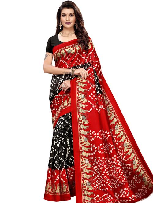 floral printed saree with blouse - 16754465 - Standard Image - 1