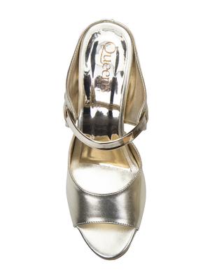 silver slip on sandals - 16755435 - Standard Image - 4