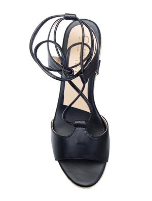 black lace-up wedges - 16755519 - Standard Image - 4