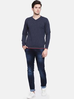 navy blue printed pullover - 16755551 - Standard Image - 4