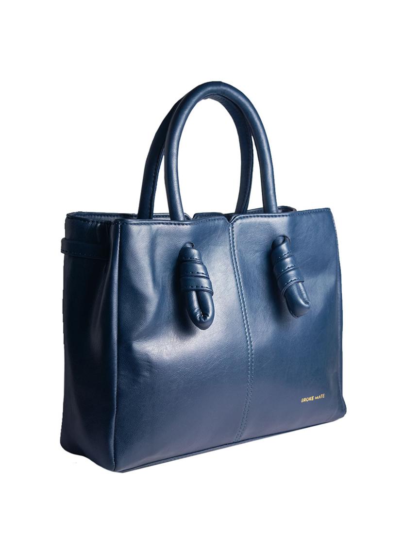 blue leatherette regular handbag - 16756090 - Zoom Image - 4