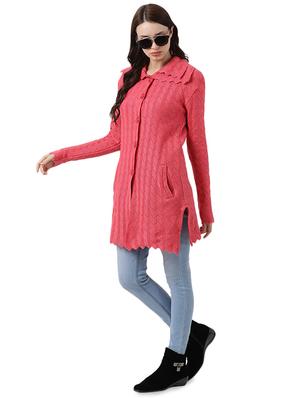 shirt collar chevron cardigan - 16756136 - Standard Image - 4