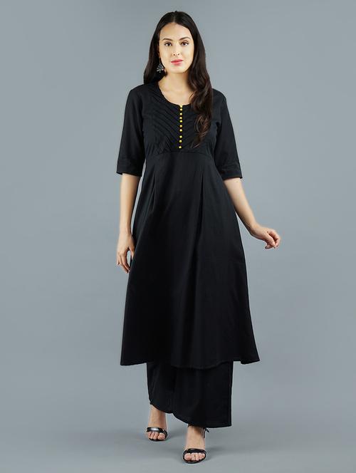 solid a-line kurta - 16756452 - Standard Image - 1