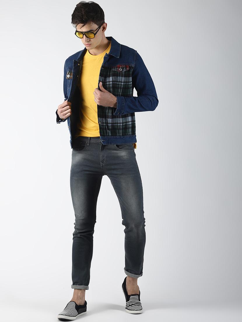 blue checkered denim jacket - 16756813 - Zoom Image - 4