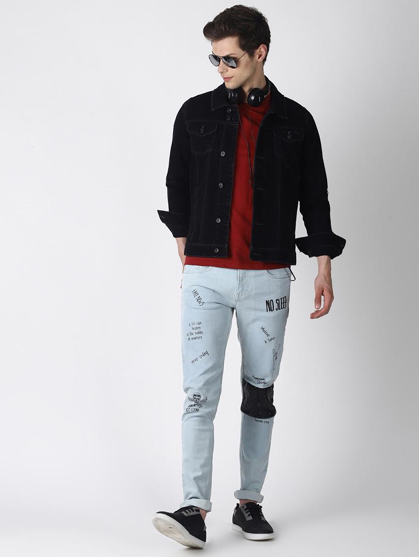 black solid denim jacket - 16756824 - Zoom Image - 4